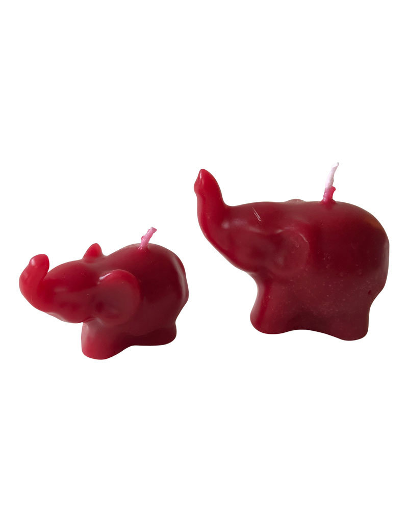 . 2 mini elephant candles in a bag