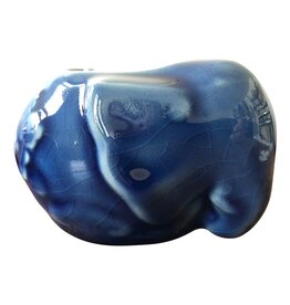 . TH052  Grand éléphant en porcelaine avec bougie chauffe-plat