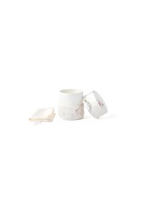 . Eco urn  bekleed met natuurpapier met ingelegde bloemen