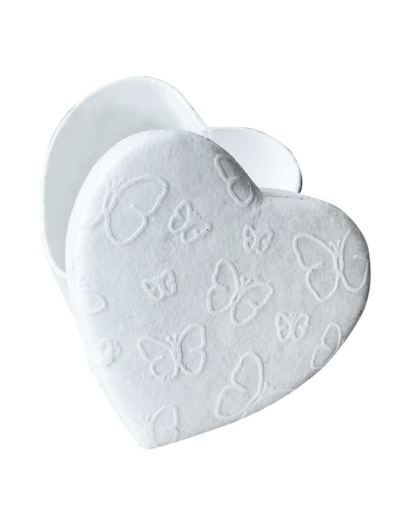 Heartshape box with white butterflyprint