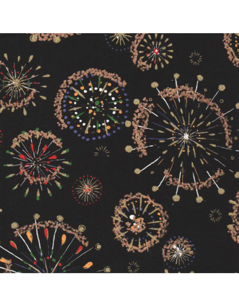 Japanese paper with fireworks