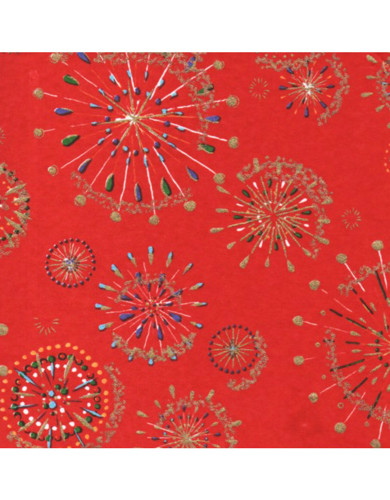 Japanese paper with fireworks