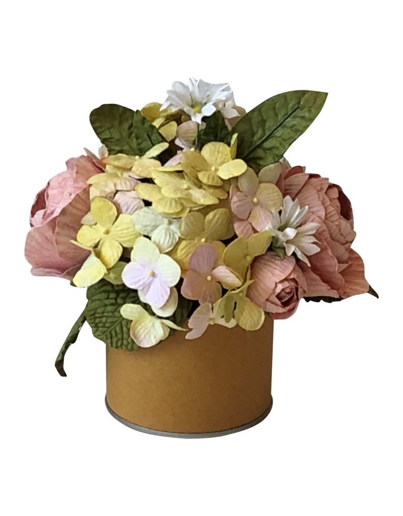 Handmade flowers in a flowerpot