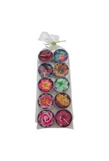 . set of 10 tea lights with flower