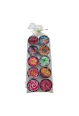 . TH091 - Set of 10 tea lights with flower