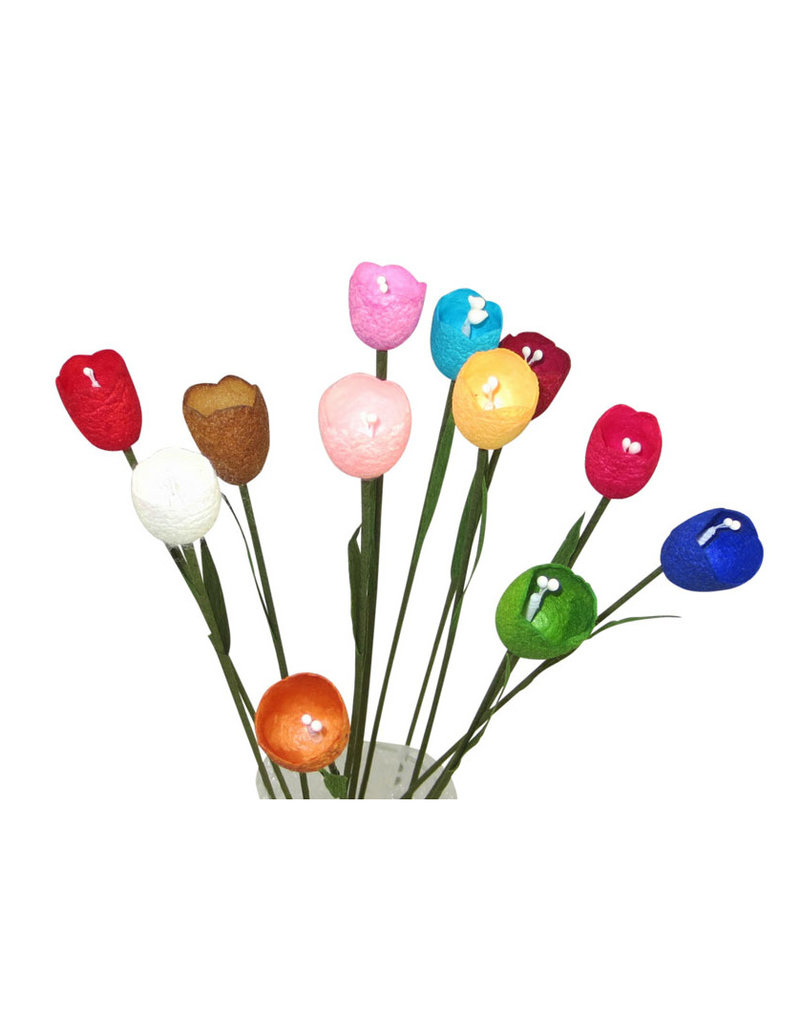 TH337 - Set 12 fleurs en cocons de soie
