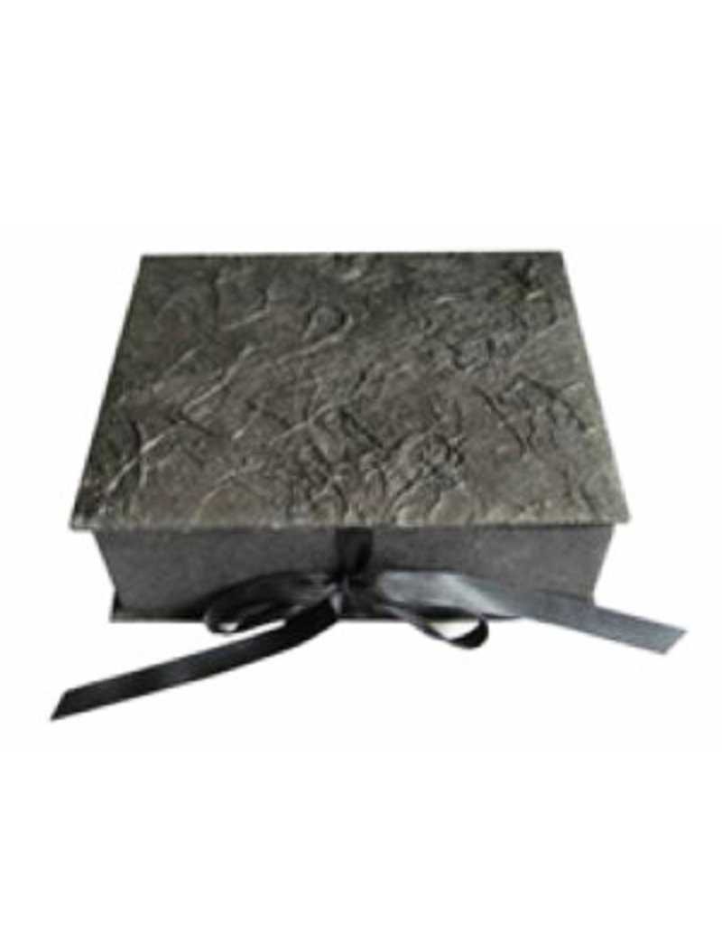 Keepsake box bark fibres, satin ribbon