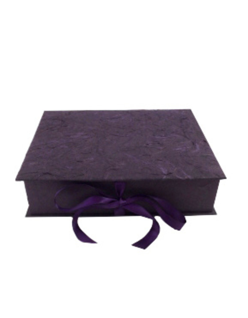 Keepsake box bark fibres, satin ribbon