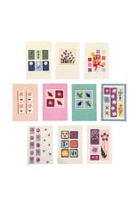 Set 10 cards/envelopes floral decoration