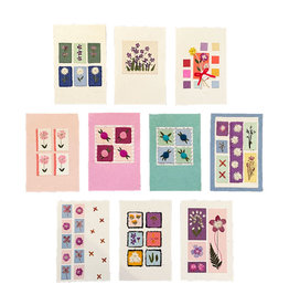 PN295 Set 10 cards/envelopes floral decoration