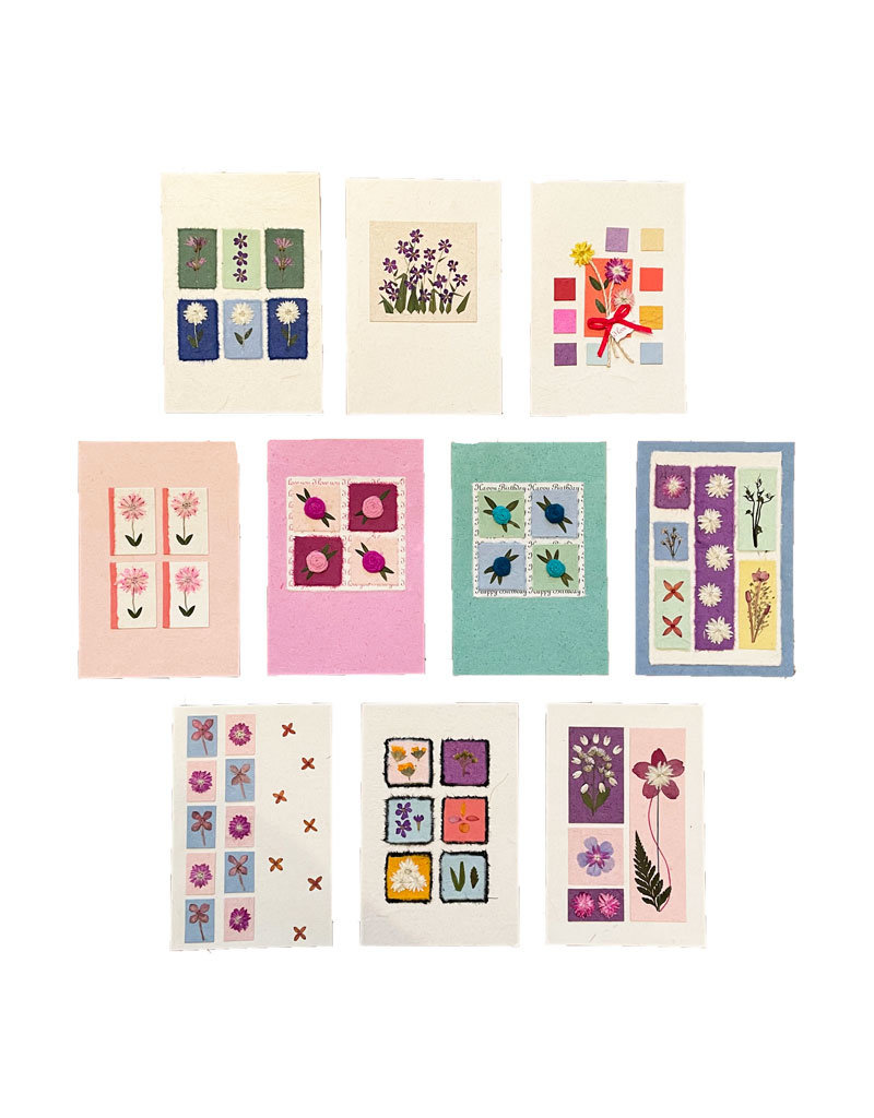 Set 10 cards/envelopes floral decoration