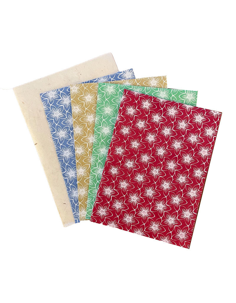 Set of 4 cards/flowerprint