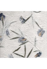 Papier de mûrier fleurs bleus