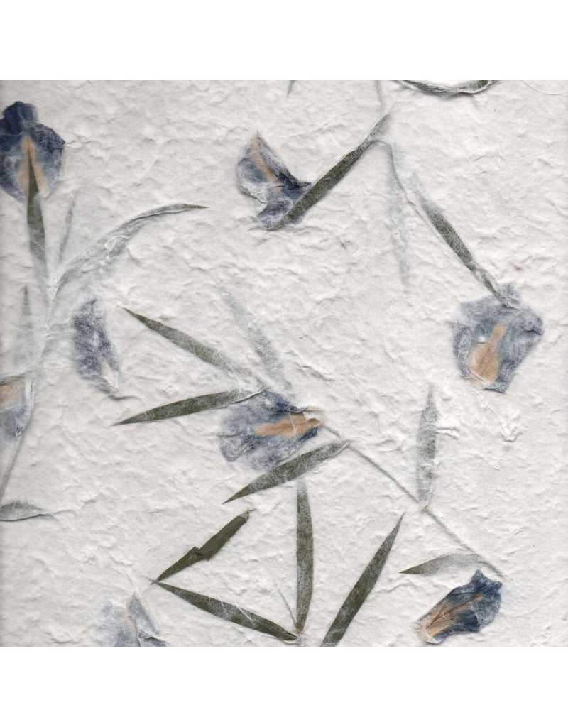 Papier de mûrier fleurs bleus