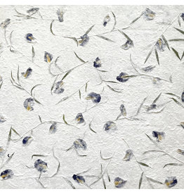TH798 Papier de mûrier fleurs bleus