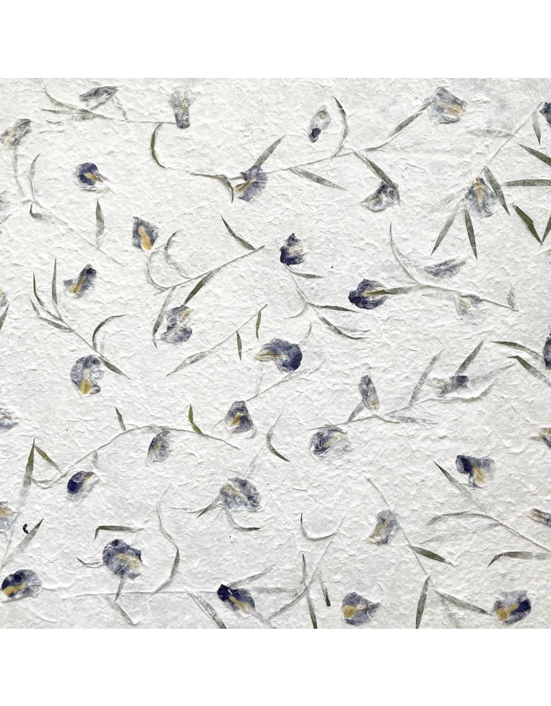 Papier de mûrier fleurs bleus