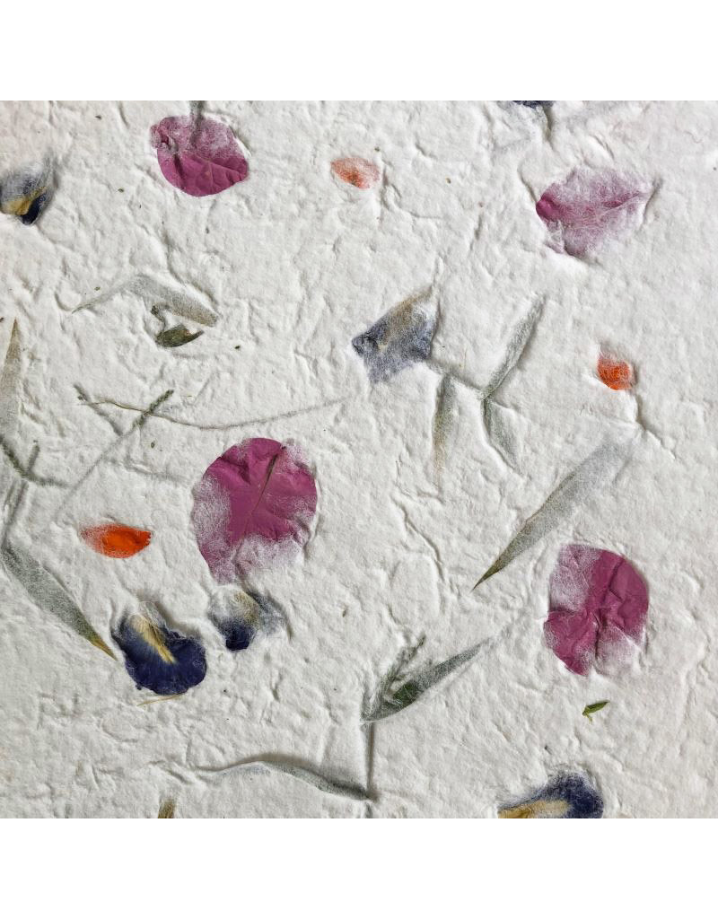Mulberry papier met bloemenmix