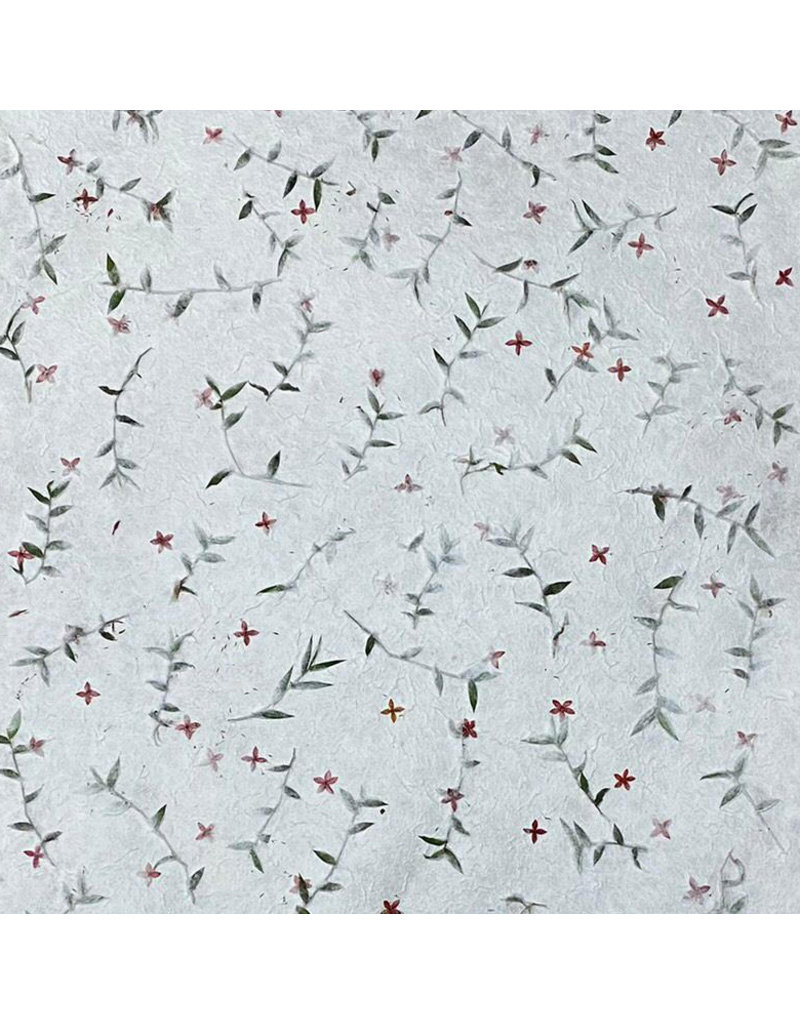 Maulbeerpapier mit Ixora-Blumen