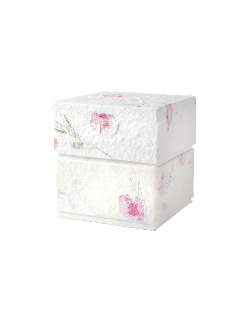 . Eco urn bekleed met natuurpapier met bougainvillea