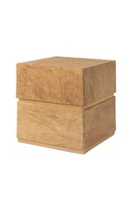 . Cube shaped urn lined with mulberry tree bark