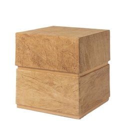 . TD406 Cube shaped urn lined with mulberry tree bark