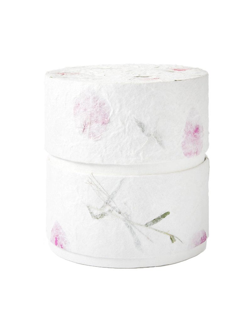 . Eco urn  bekleed met natuurpapier met bloemen