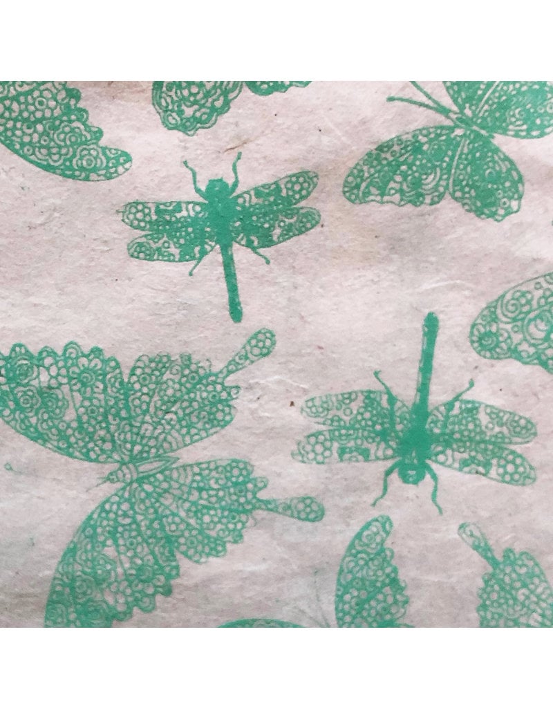 Lokta paper with dragonfly/butterfly print