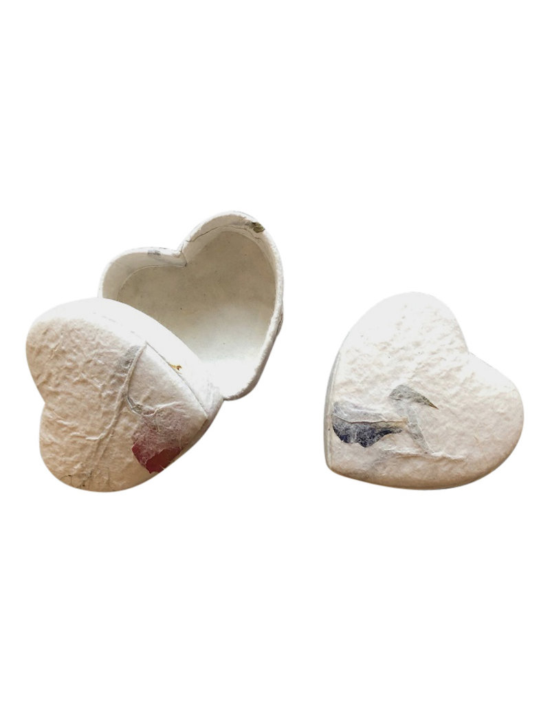 Boîte coeur papier de murier aux fleurs