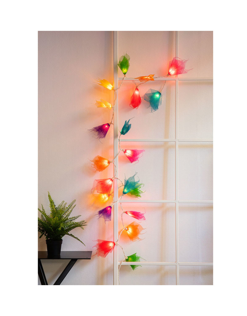 . TH389 - Lichterkette bodhiblatt-Blumen