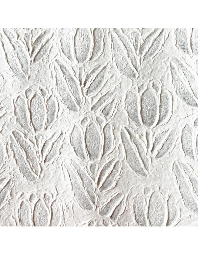 Mulberry paper with embossed tulips
