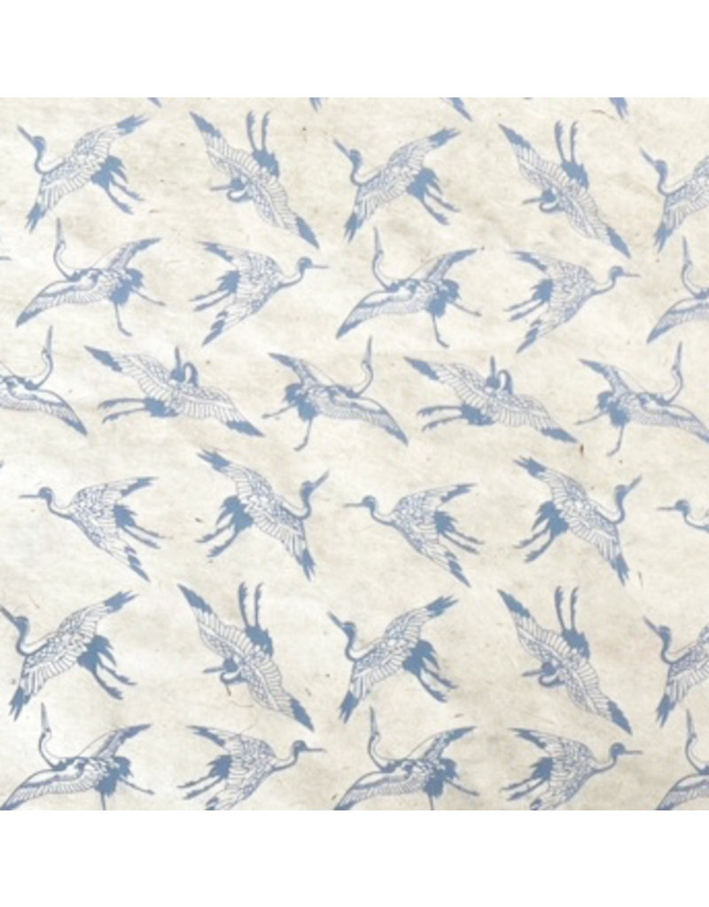 Lokta paper with print of cranes