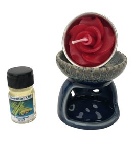 TH409 - Brander met olie en waxine lichtje 10cm