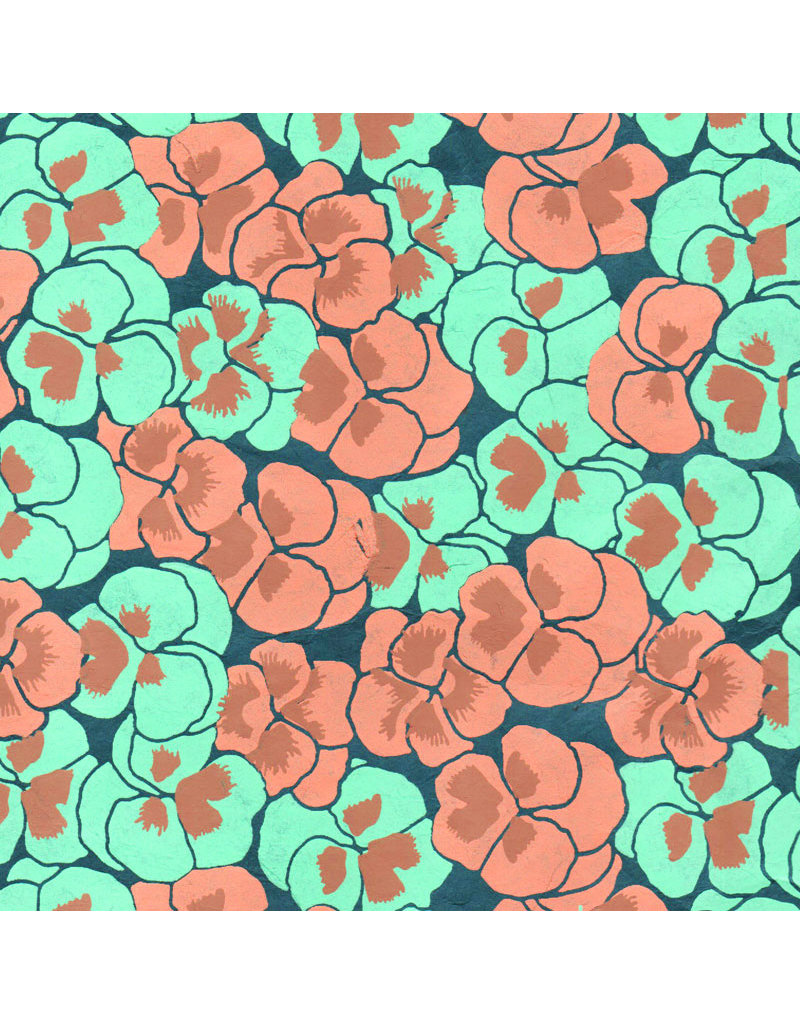 NE767 - Lokta papier met bloemenprint