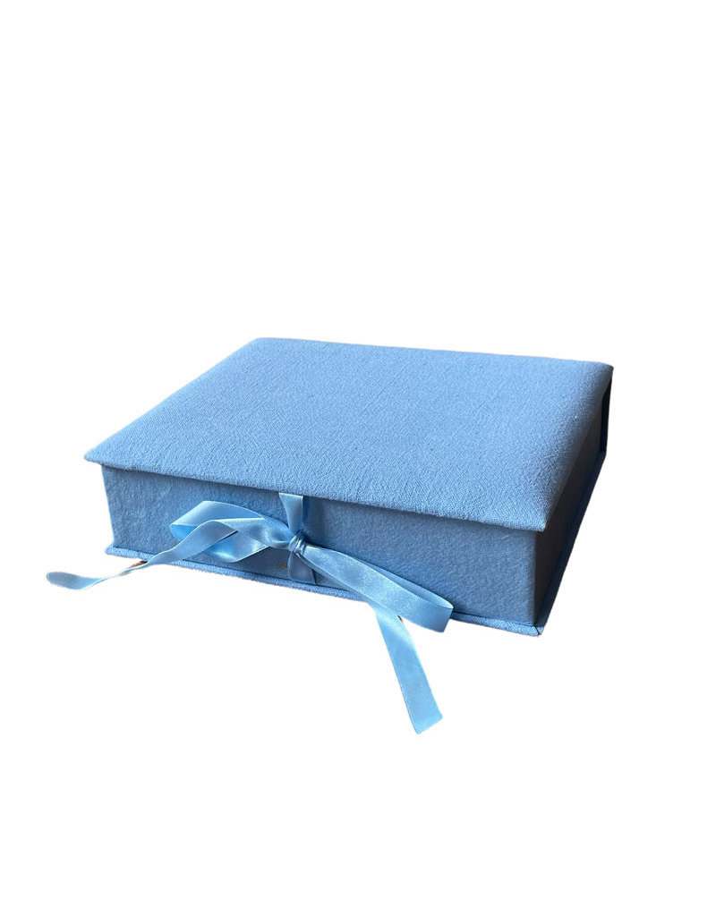 Keepsake box cotton, satin ribbon