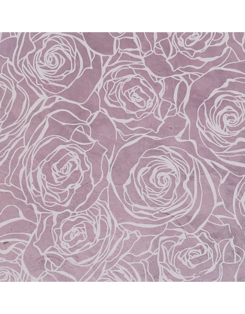 Lokta paper with rose print