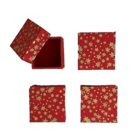 NE415 Set 4 boxes red/goldprint