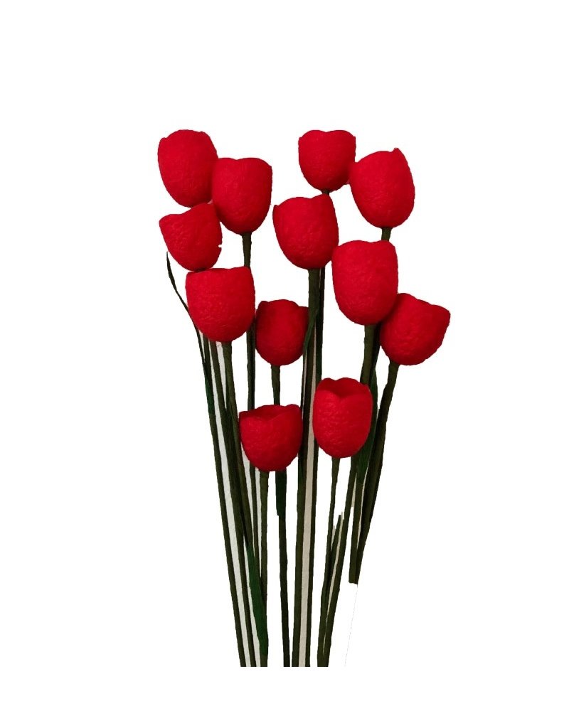 TH337 - Set 12 fleurs en cocons de soie