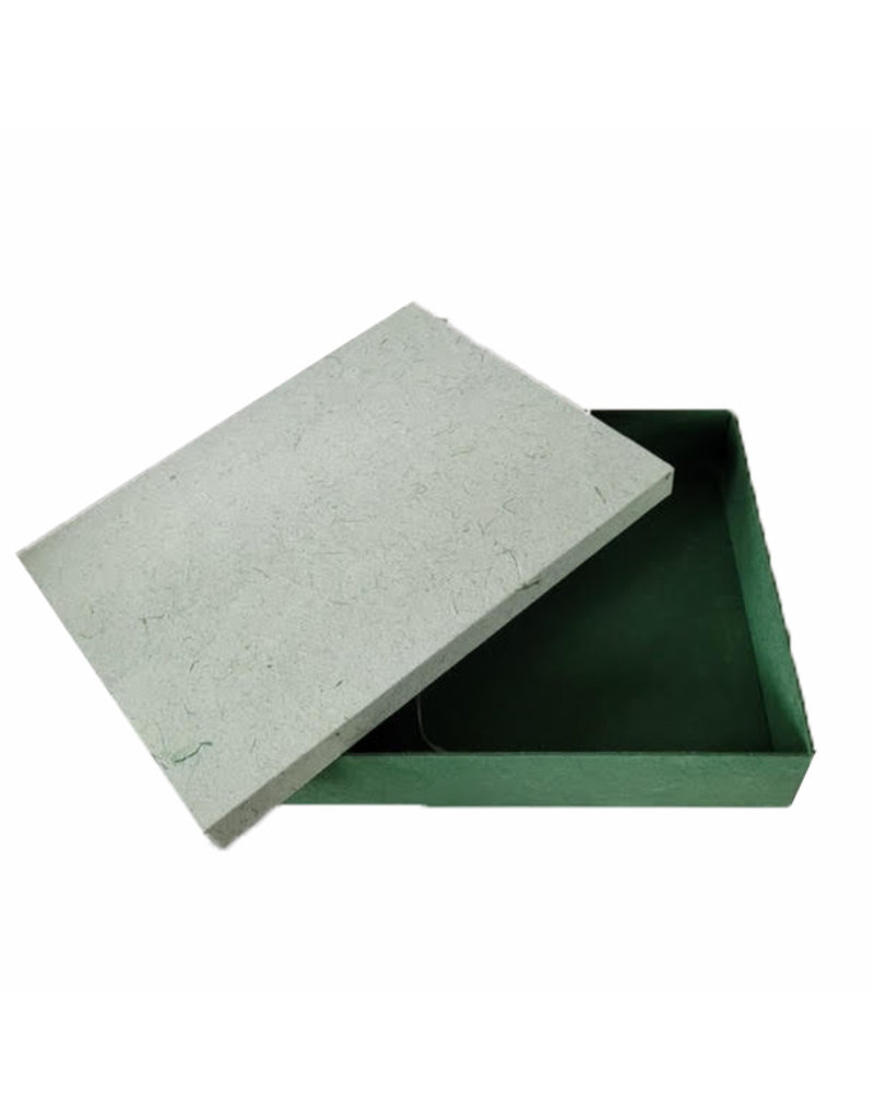 Aufbewahrungsbox von Maulbeerpapier mit gruene Fasern
