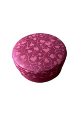 Round box with hearts print