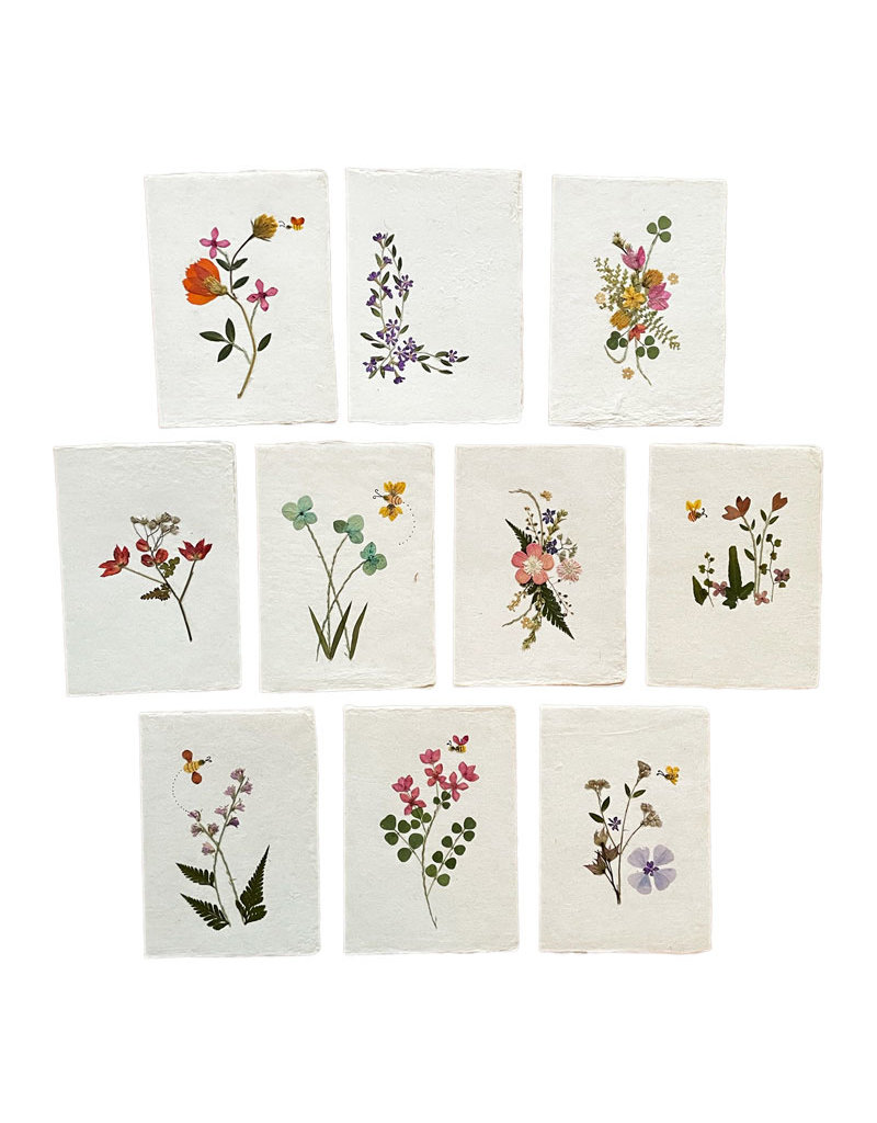 Set 10 cards/envelopes floral decoration -