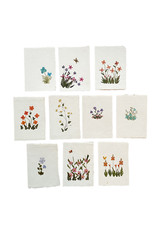 Set 10 cards/envelopes floral decoration