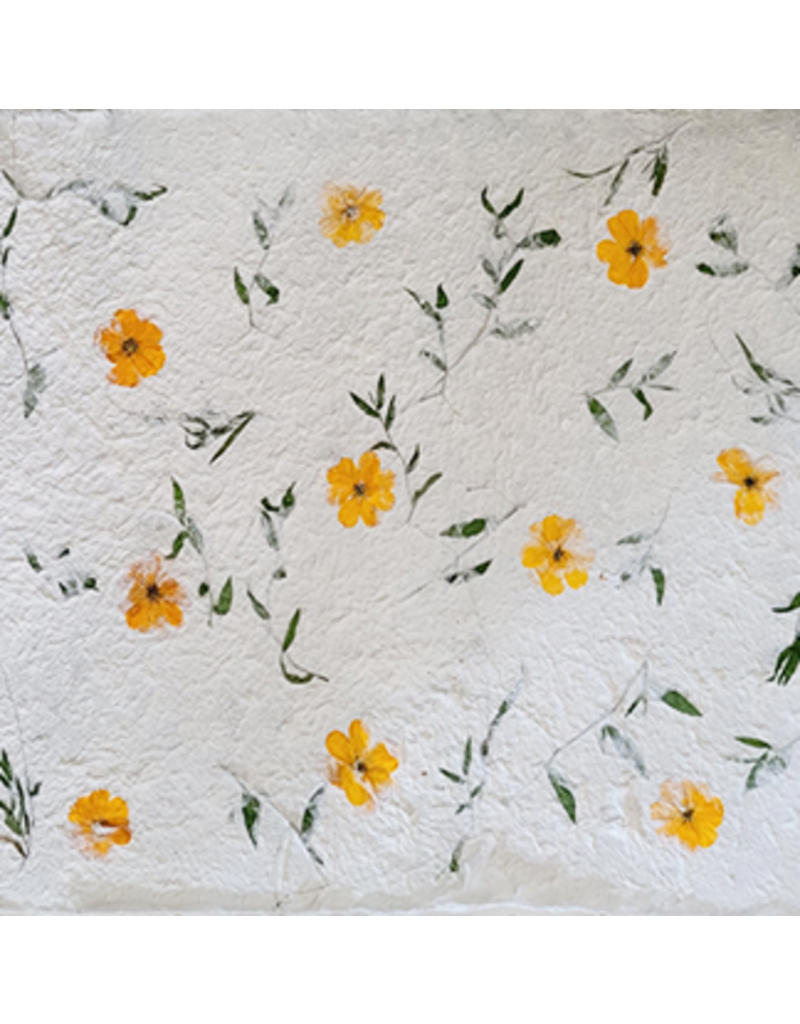 Mulberry paper with cosmos flowers.