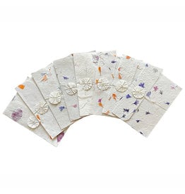 NE165 Set of 8 envelops loktapaper with flowers