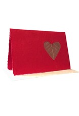 Set of 6 double cards with a heartshape leaf