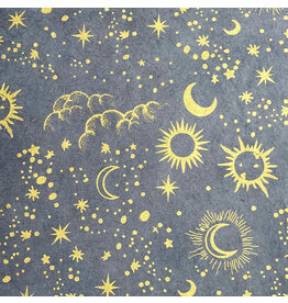 NE861 Lokta Paper imprimé lune et étoiles