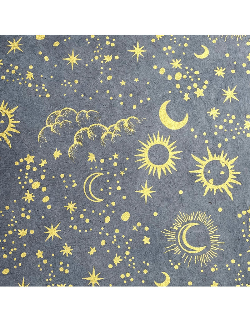 Lokta Paper moon and stars print