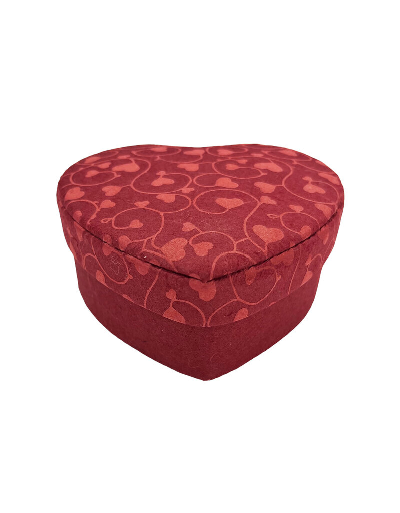 Heartshape box with white hearts print