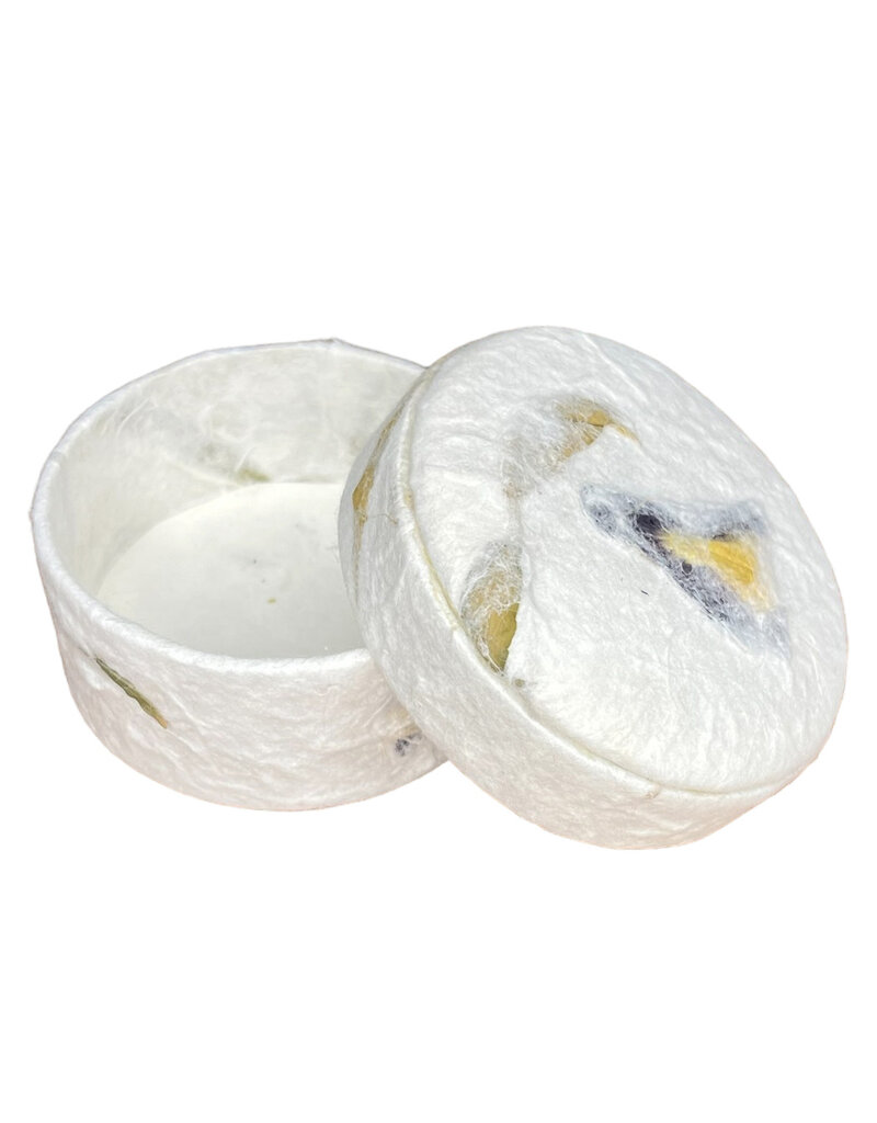 Ronde doos met bloemblaadjes