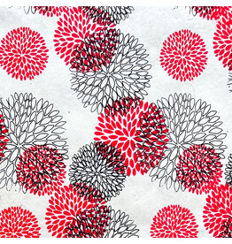 NE219 Lokta papier met pom-pom print