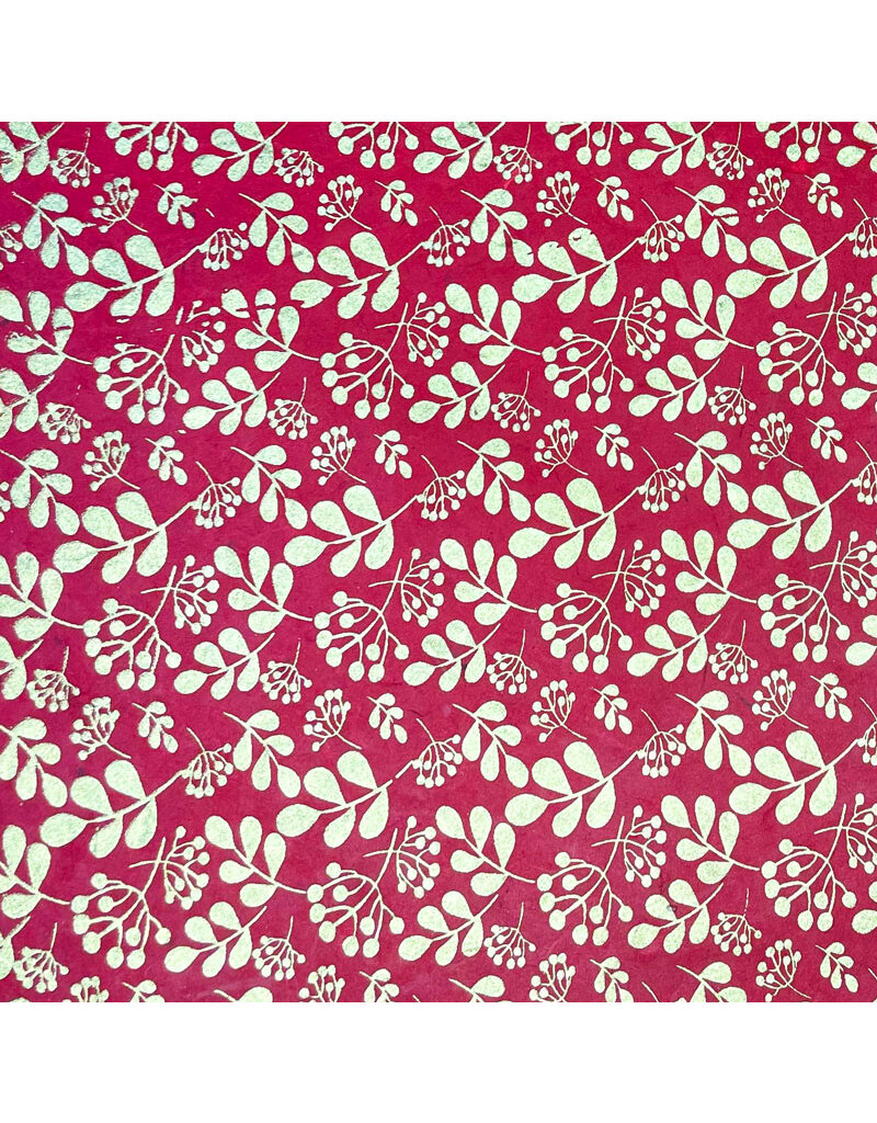 NE887 - Papier lokta avec impression fleurs